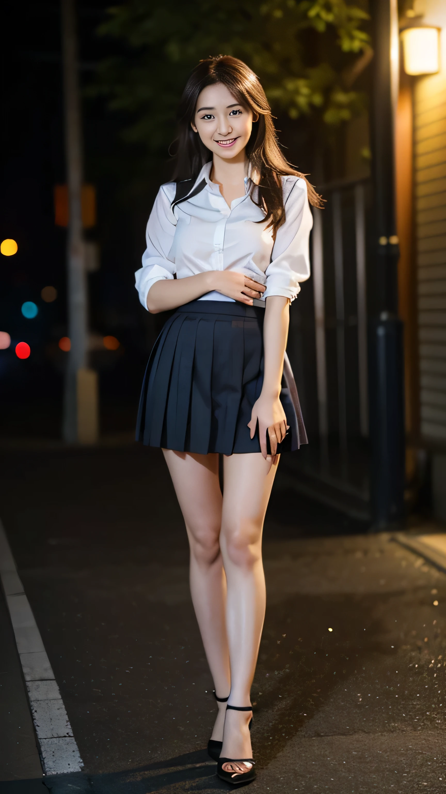 ((japanse beatiful girl:1.3)) ((unbuttoned school uniforms:1.4)) ((panty shot:1.5)) ((high school)) ((black pleated miniskirt:1.3)) (Beautiful park background with strong blur:1.1), The most natural and perfect beauty park, perfectly maintained park ((thin fabric:1.4)) ((random sexy pose:1.3)) ((sweaty:1.5)) ((face is flushed:1.4)) ((medium breasts:1.4)) best quality,masterpiece,ultra high res,(photorealistic:1.4),raw photo,(Authentic skin texture:1.3),(film grain:1.3),panorama,character portrait,very wide shot,narrow waist,cowboy shot,(in the dark, deep shadow, low key, cold light,) night,(()),streaming tears,,dust,Tyndall effect,(expression),1girl,beautiful detailed eyes and face,white jabot,brown eyes,((brown hair:1.2)) ((full body:1.3)) ((smile:1.3)) ,black heels