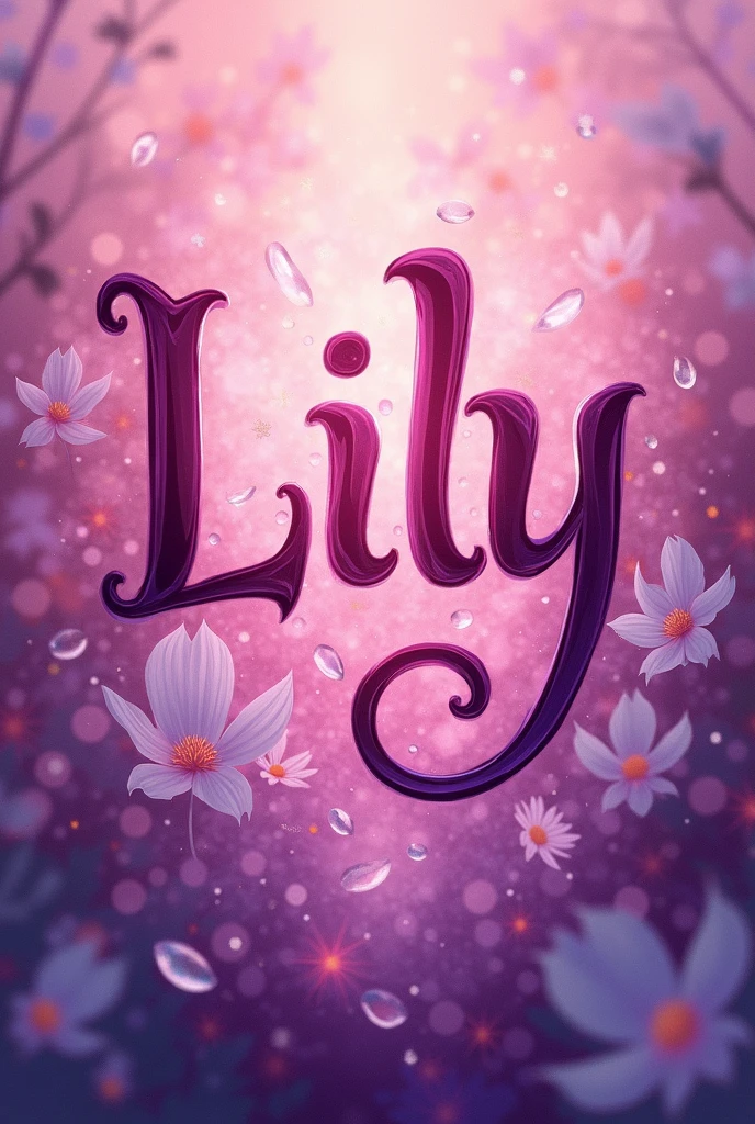 create a name Lily then color it with pusha pink with combination of purple
