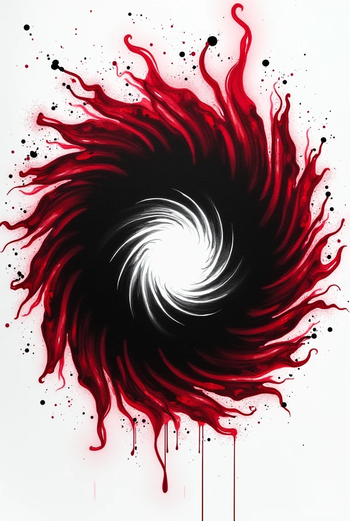 Make a simple spiral in red tones (bloodstains) and black and make it look like the ink is running