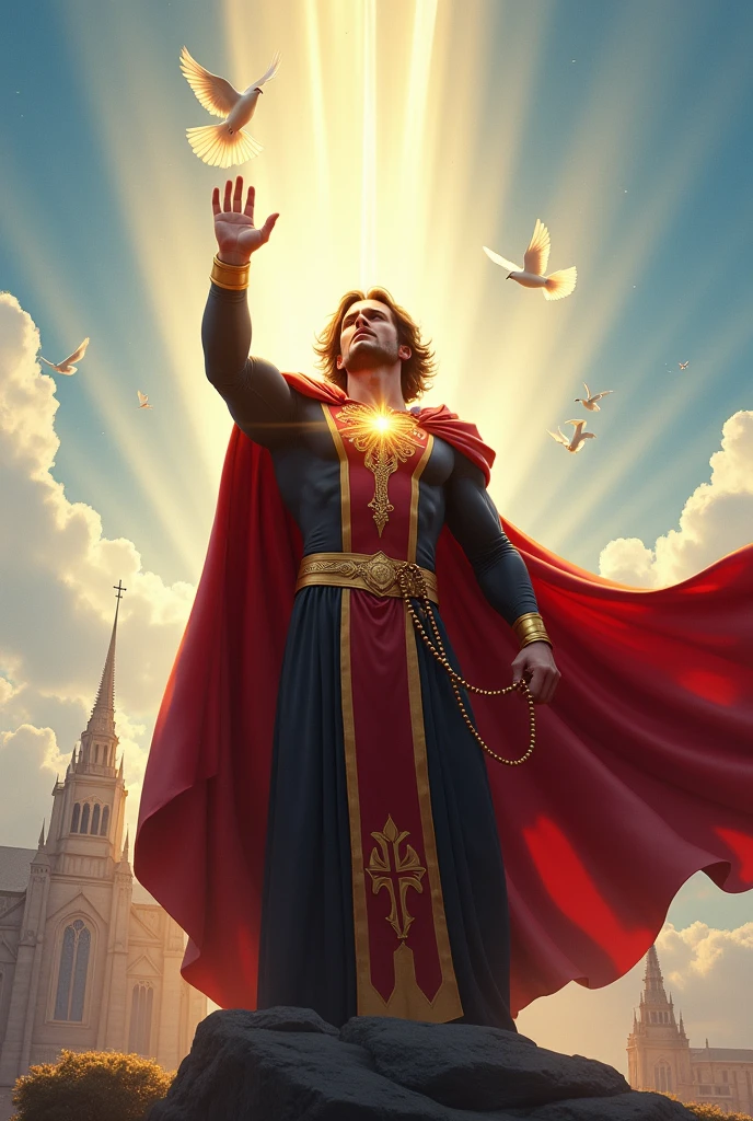 Represent the Catholic religion as a superhero