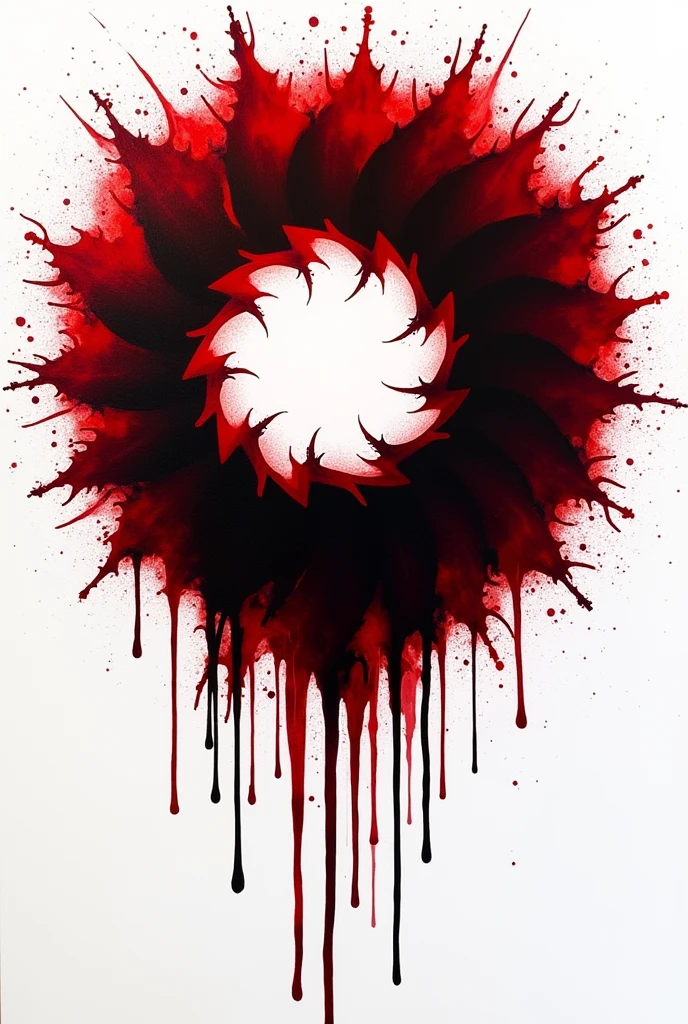 Make a simple spiral in red tones (bloodstains) and black and make it look like the ink is running