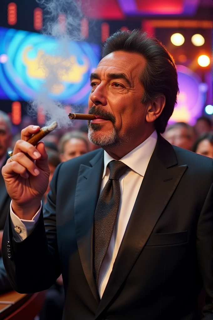 Silvio Santos smoking