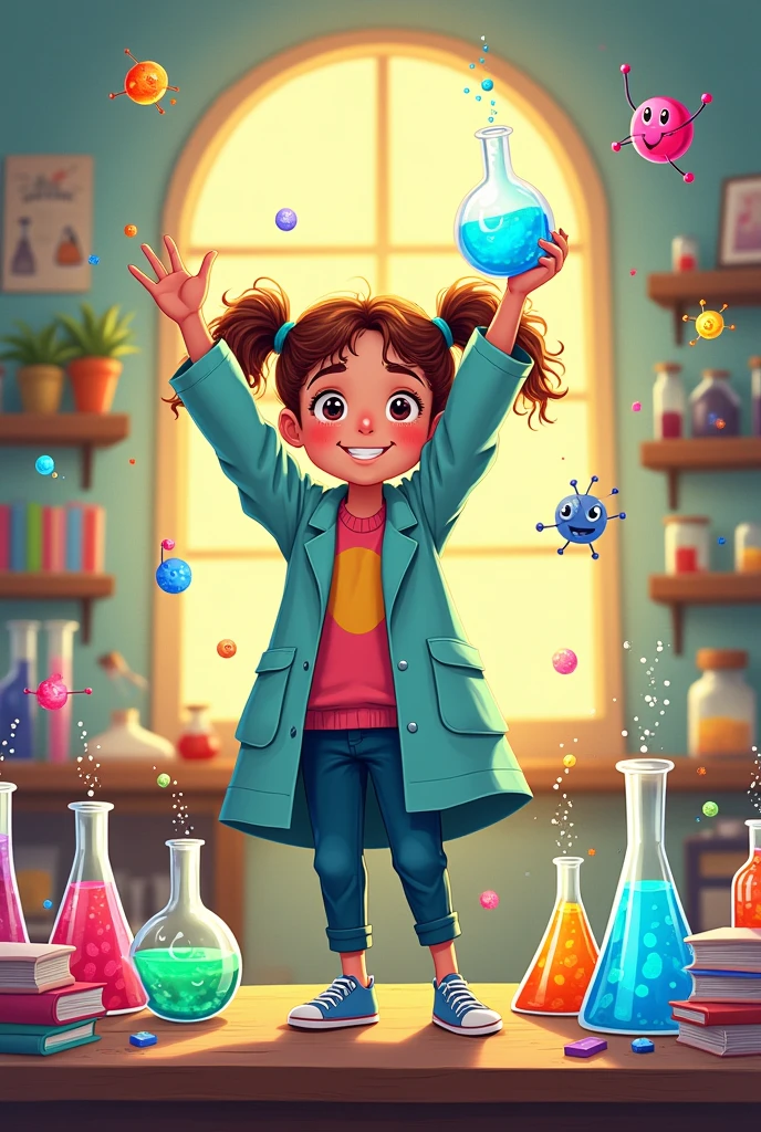You can create a chemistry cover with simple drawings with a different child