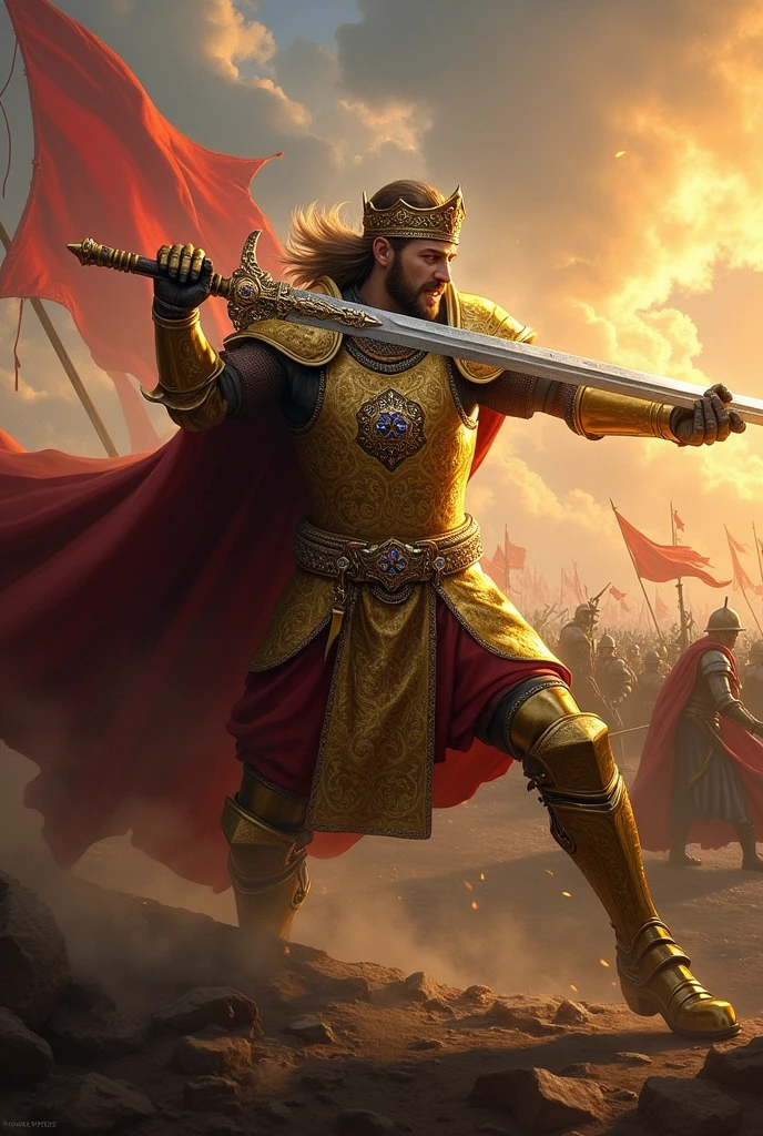 A king  fighting enime 
