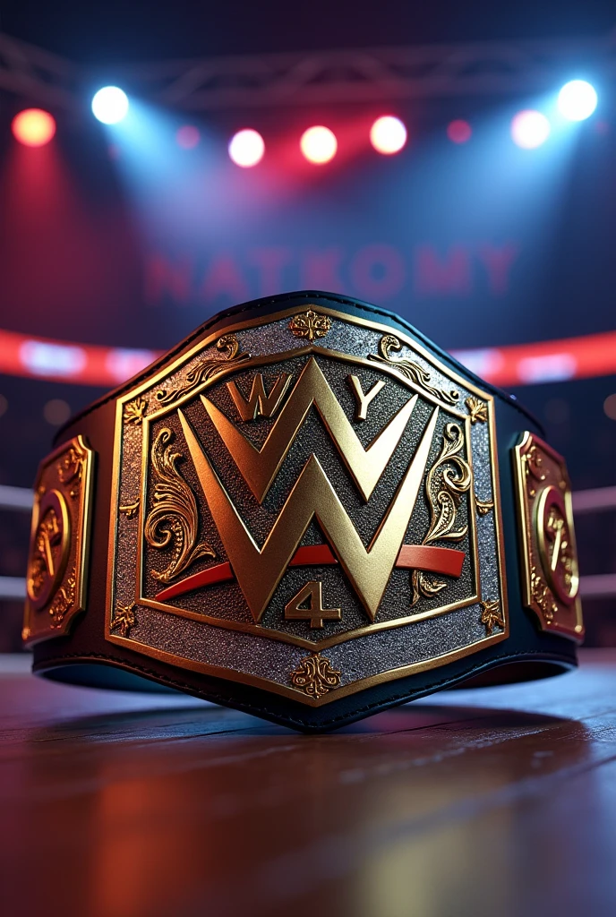 Heavyweight wrestling belt with the logo of the company called AWT4
