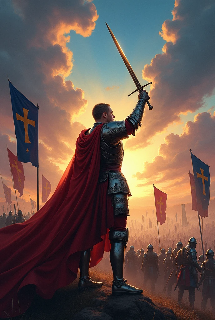 Generate an image of Louis IX campaigning to spread the faith
