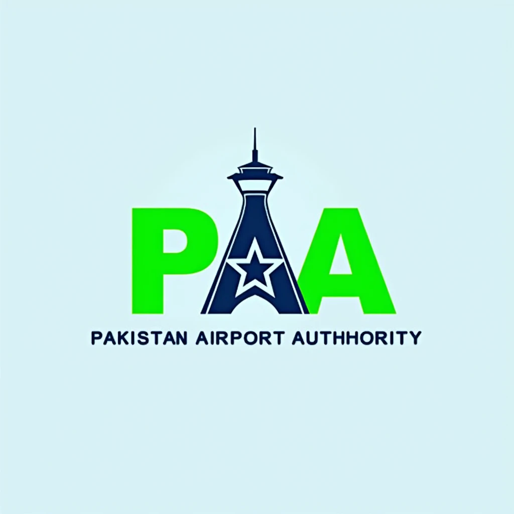 1. **Prompt 1:**
"Design a logo for 'PAA' (Pakistan Airport Authority) using a color palette of green and blue. Incorporate a star and an ATC (Air Traffic Control) tower into the design to symbolize aviation and authority. Ensure the slogan 'Pakistan Airport Authority' is included in a clean, professional font."
