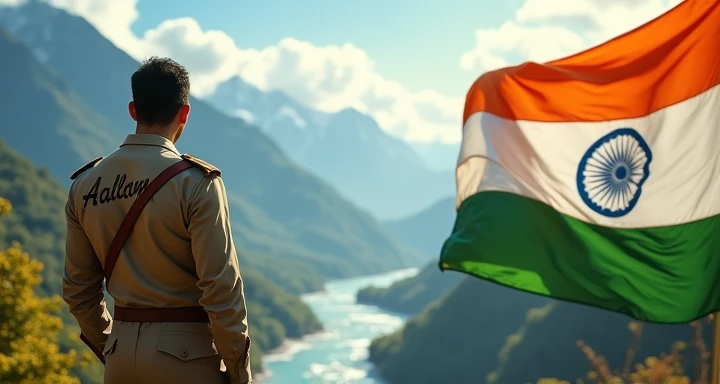 Indian flag and army San nature