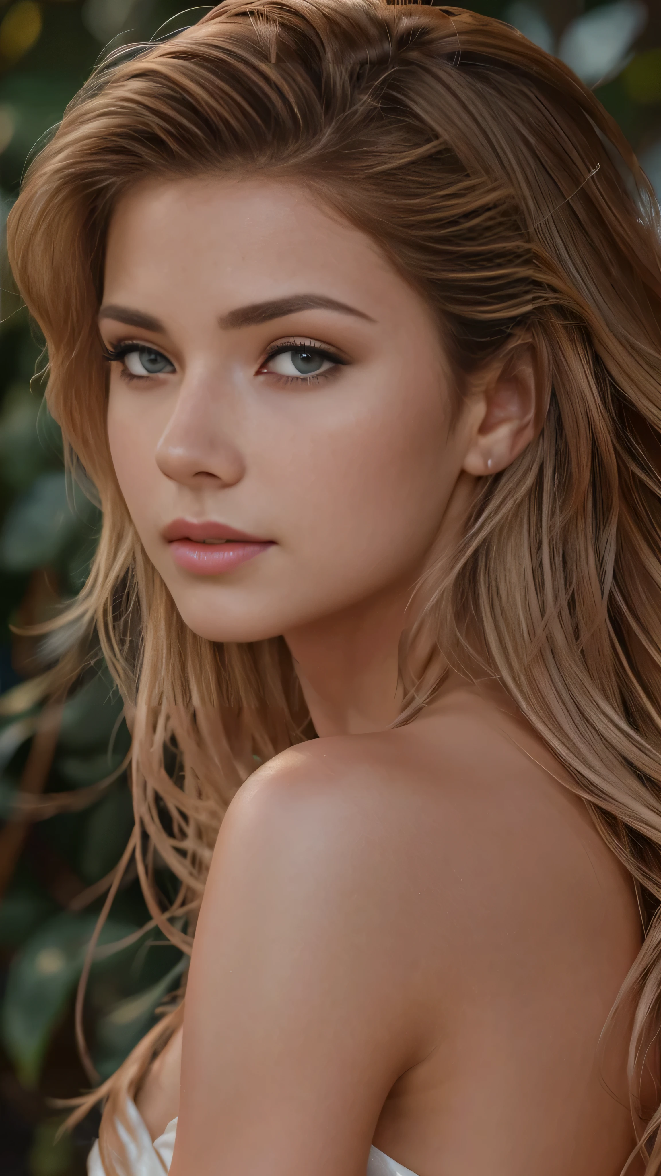 a beautiful girl, detailed facial features, long eyelashes, delicate skin, flowing hair, elegant expression, serene, (best quality, 4k, 8k, highres, masterpiece:1.2), ultra-detailed, (realistic, photorealistic, photo-realistic:1.37), portrait, natural lighting, warm color tones