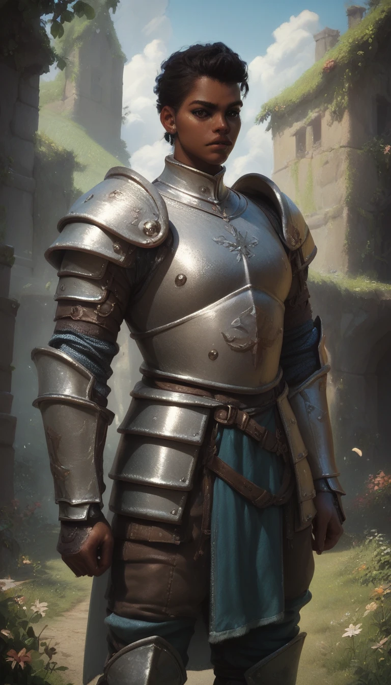 score_9,score_8_up,score_7_up,score_6_up,score_5_up,score_4_up,woman in armor standing in a battlefield,armor,dark skin,medieval,fantasy,solo focus,epic,