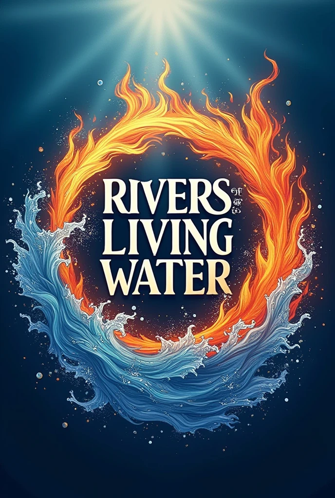 logo that says RIVERS OF LIVING WATER The Mantaro in the shape of water and fire
