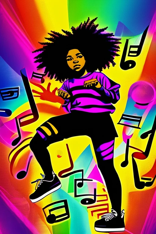 A background filled with scattered musical notes in various sizes and colors
A background completely filled with scattered musical notes in various sizes and colors, covering the entire screen.
beautiful girl colorful image
Dance hiphop Dance CREW Waacking Dance
Punking
gorilla dancer、
black medium hair black medium hair
Five fingers Baggy clothes Baggy clothes