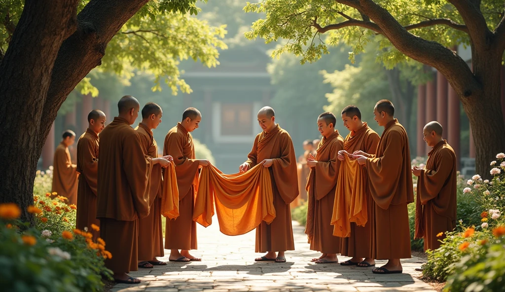 Offering robes to monks