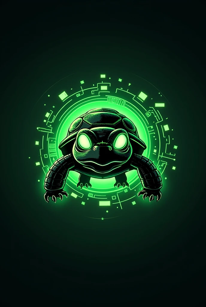 Turtle gamer logo neon green black