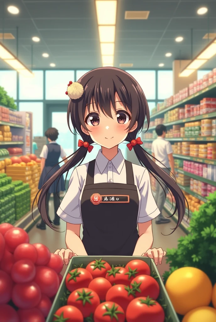 Young, thin, hardworking supermarket girl, anime and college girl