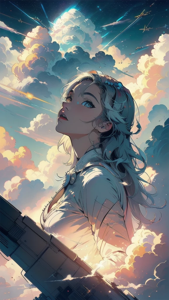 (((masterpiece, highest quality))),(((solo:1.2))),(((1girl:1.2))),32k wallpaper, very detailed, poster, vintage science fiction,(((((geometric cinematic movie poster))))),((((mid century modern)))),(((((portfolio))))),(((((Close-up))))),(((((bust up))))),((((more various angle)))),(((highlight))),((((heterochromia)))),(((complete. detailed face))),(((Extremely talented))),(((most complecated machine))),(((Overall colorfully))),((((((Absolutely cloud rbackground)))))),(((Cumulonimbus that wrap around you)))