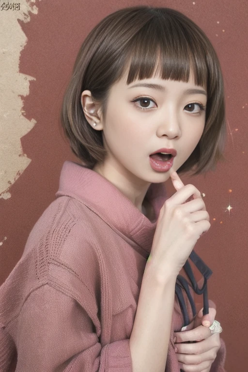 A cute Japanese woman sticking out her tongue, (tongue out:1.3), blush, looking at viewer, close-up