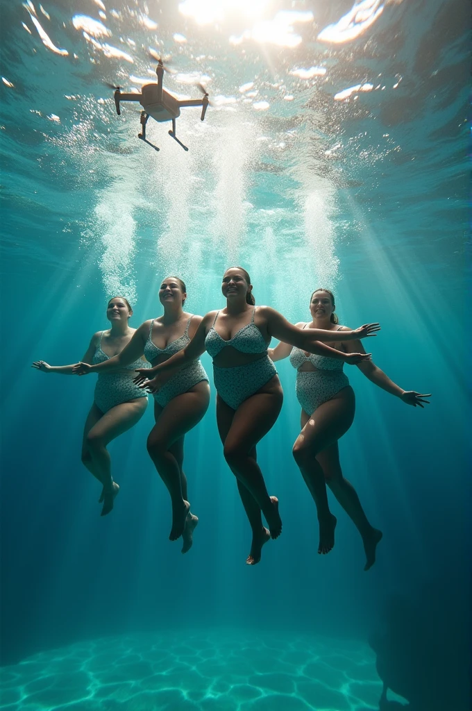 Shooting with an underwater drone,fat Olympic athlete artistic swimming team swimming artistic swimming ,swaying breasts,fat Olympic female swimming artistic swimming synchronized swimming artistic swimming, podium,with Plump breasts, super breasts, huge breasts, big breasts,a large breasts, big breasts!, thicc,alluring plus sized model, voluptuous body