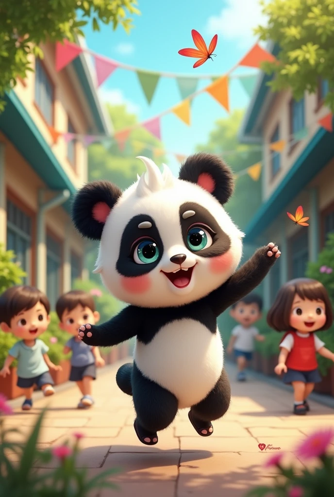 Create a Thai student hole that turns into a panda named Asmi Mama. The school's abbreviation is PKW.