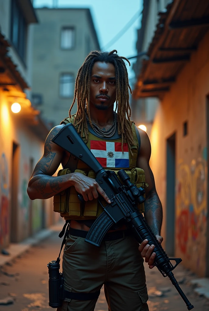 Call of Duty character that looks like a loser with the Dominican Republic flag, but he has a great flow, an AR15 and a sniper rifle on his back. He is white and has dreadlocks.
🇩🇴