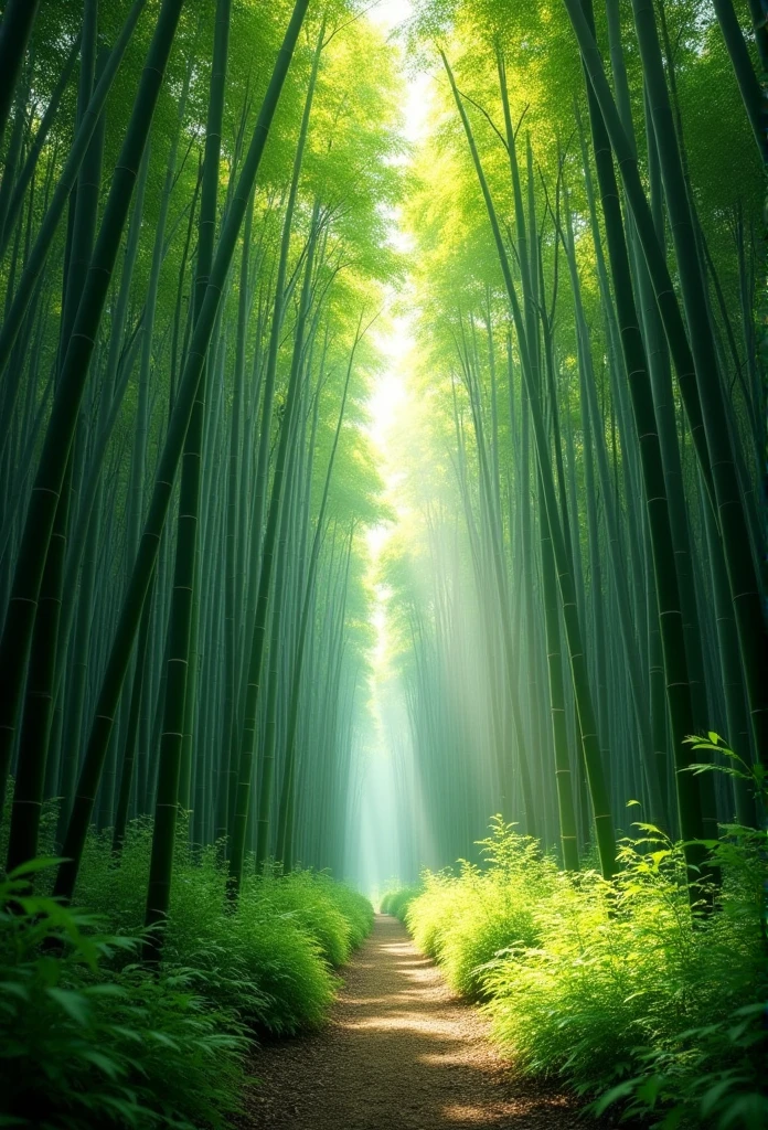 Top quality, masterpiece, Ultra HD, (real: 1.4), original photo, Neat, bamboo forest