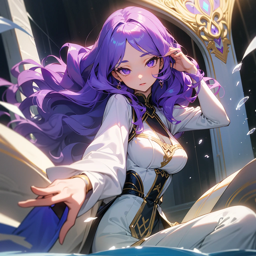 Hyacinth Sophia
Appearance: A graceful girl with large, wavy hyacinth-colored hair - violet-blue. She has deep violet eyes and light olive skin.
Personality: Gentle and caring, always striving to help others. Can control water, directing her with the help of her hair.