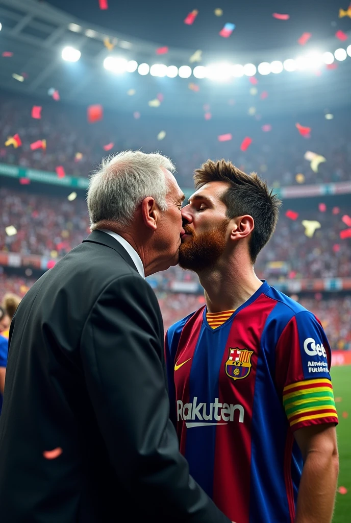 Infantino kissing Messi