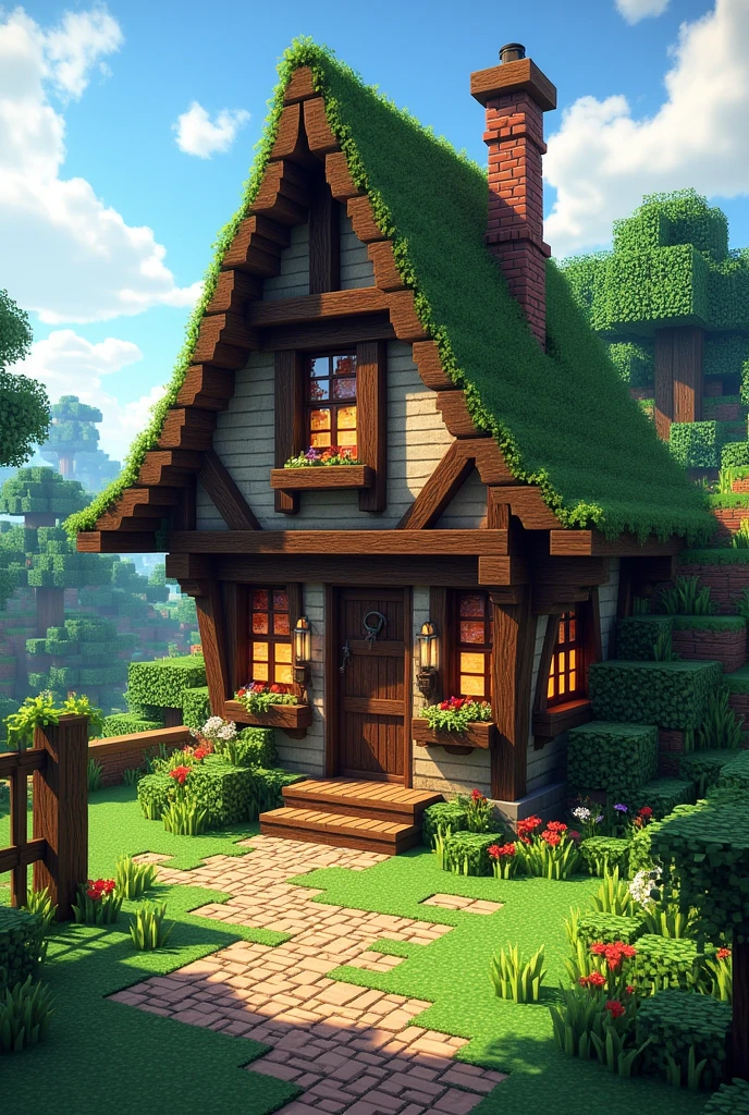 Uma casa medieval do Minecraft