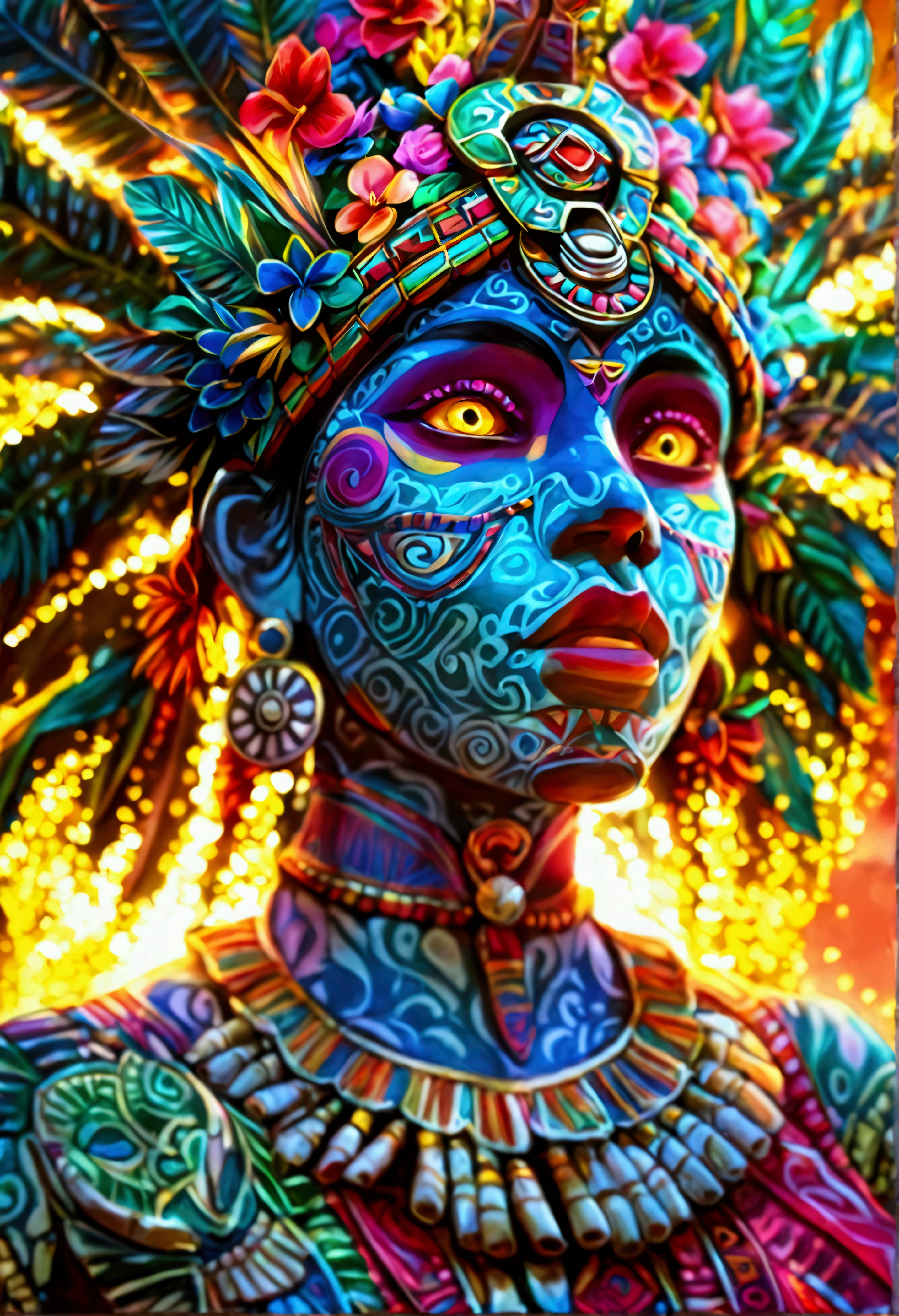 Tlazolteotl is a deity of Aztec mythology, associated with the moon, love, The beauty, prostitution, the disease, filth and atonement. She was the goddess of lust, lust and sin, but also of purification and confession.
Tlazolteotl was considered the protector of women and children, and was credited with the power to forgive sins and purify those who repented.. It was also related to fertility and abundance., and was believed to have the power to make plants and animals grow and multiply..
In Aztec art, Tlazolteotl is usually represented as a young and beautiful woman, with a jaguar mask or a jaguar costume, and is often shown surrounded by flowers, Fruits and other symbols of fertility.
Do you want to know more about Aztec mythology or Tlazolteotl?? I am here to help you.