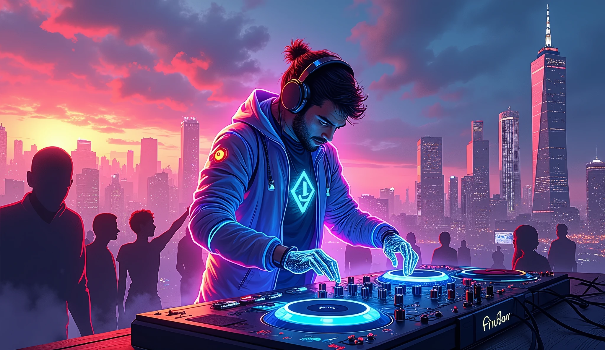 Energized Horizons , edm music, illustration