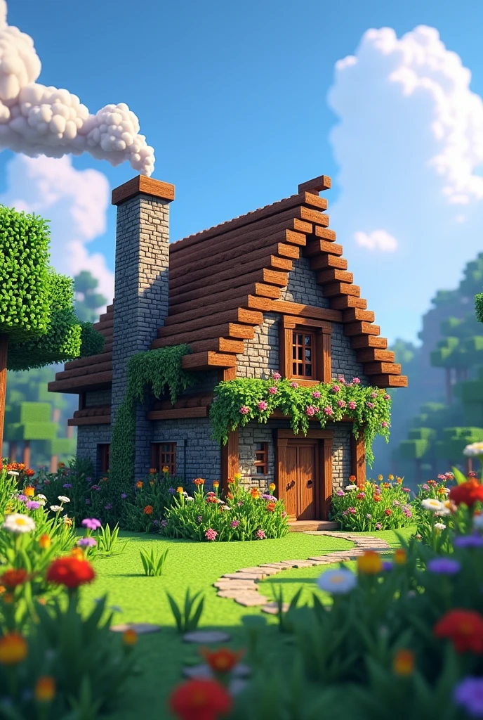 Uma casa medieval do Minecraft