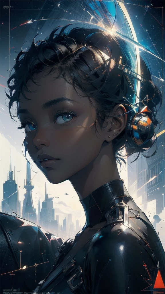 (((masterpiece, highest quality))),(((solo:1.2))),(((1girl:1.2))),32k wallpaper, very detailed, poster, vintage science fiction,(((((geometric cinematic movie poster))))), ((((bauhaus)))),(((abstract))),((((mid century modern)))),(((((portfolio))))),(((((Close-up))))),(((((bust up))))),((((more various angle)))),(((highlight))),((((heterochromia)))),(((complete. detailed face))),(((Extremely talented))),(((most complecated machine))),(((Overall colorfully))),((((((Absolutely simple background)))))),(((great black skin woman))),(((great Traveler)))