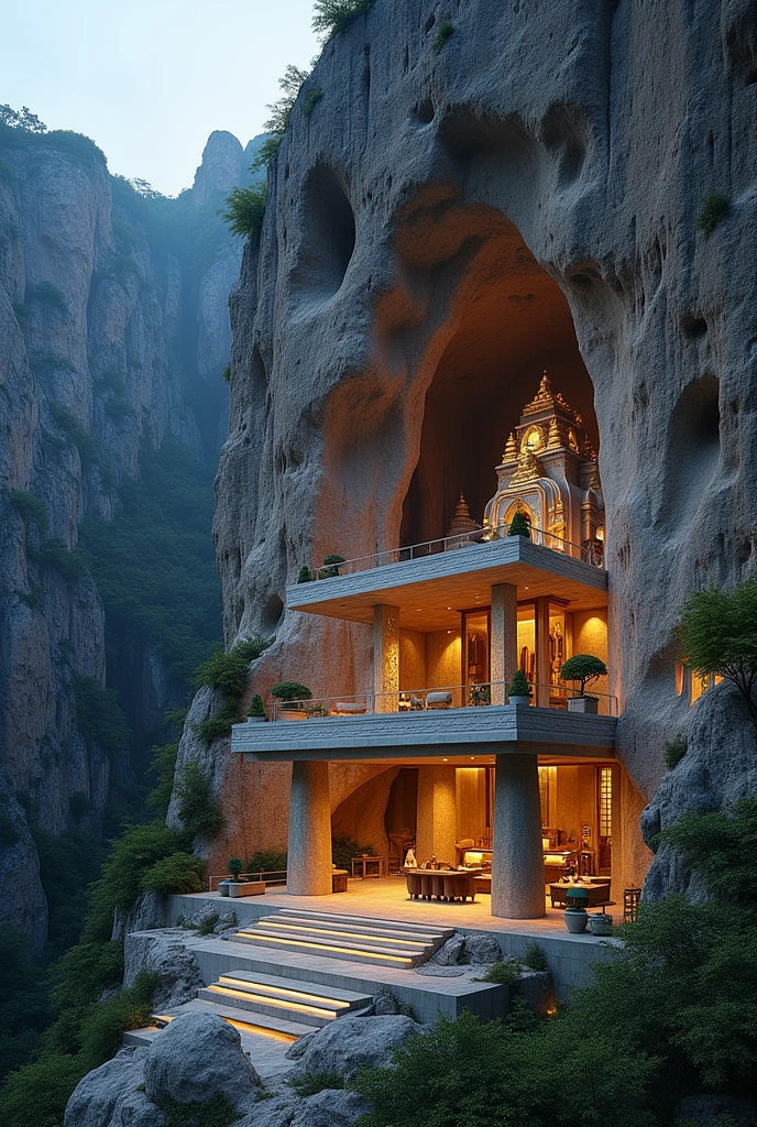 Hindu architecture, Modern Indian architecture, temple, temple in cave, temple in mountain, mysterious build, impossible engineering Marvel