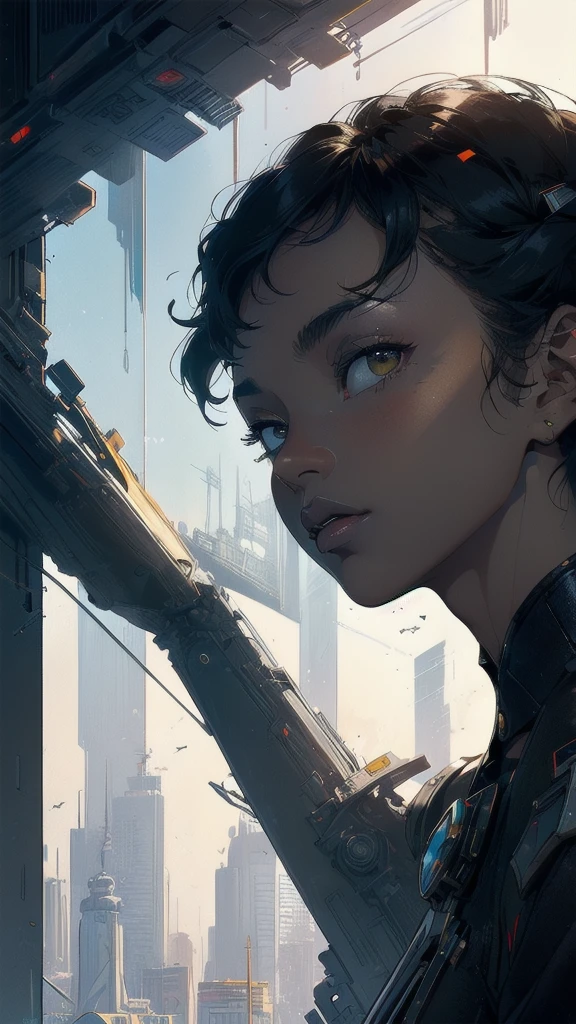 (((masterpiece, highest quality))),(((solo:1.2))),(((1girl:1.2))),32k wallpaper, very detailed, poster, vintage science fiction,(((((geometric cinematic movie poster))))), ((((bauhaus)))),(((abstract))),((((mid century modern)))),(((((portfolio))))),(((((Close-up))))),(((((bust up))))),((((more various angle)))),(((highlight))),((((heterochromia)))),(((complete. detailed face))),(((Extremely talented))),(((most complecated machine))),(((Overall colorfully))),((((((Absolutely simple background)))))),(((great black skin woman))),(((great Traveler)))