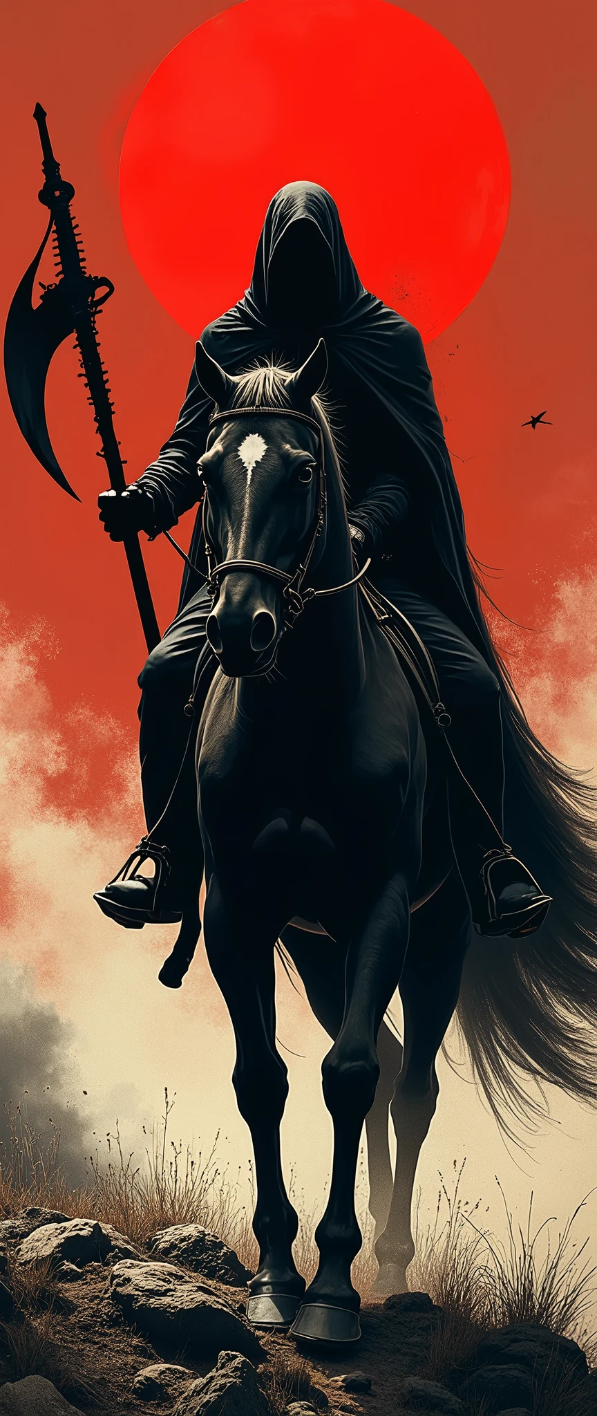 Frank A collaboration between Alessandro Magnasco and Frank Miller: the black horse of the apocalypse and the Grim Reaper