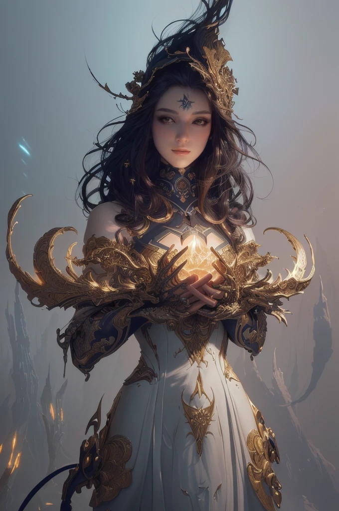 masterpiece, best quality, (extremely detailed CG unity 8k wallpaper), (best quality), (best illustration), (best shadow), absurdres, realistic lighting, (Abyss), beautiful detailed glow, art by PeterMohrBacher,