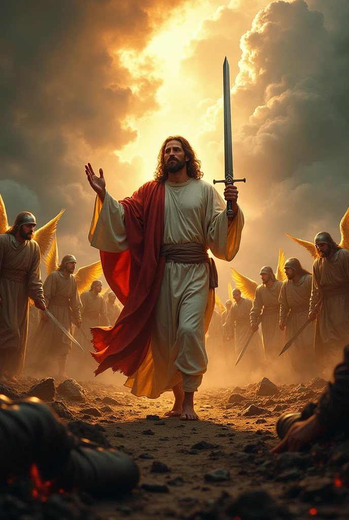 Jesus battling realistically