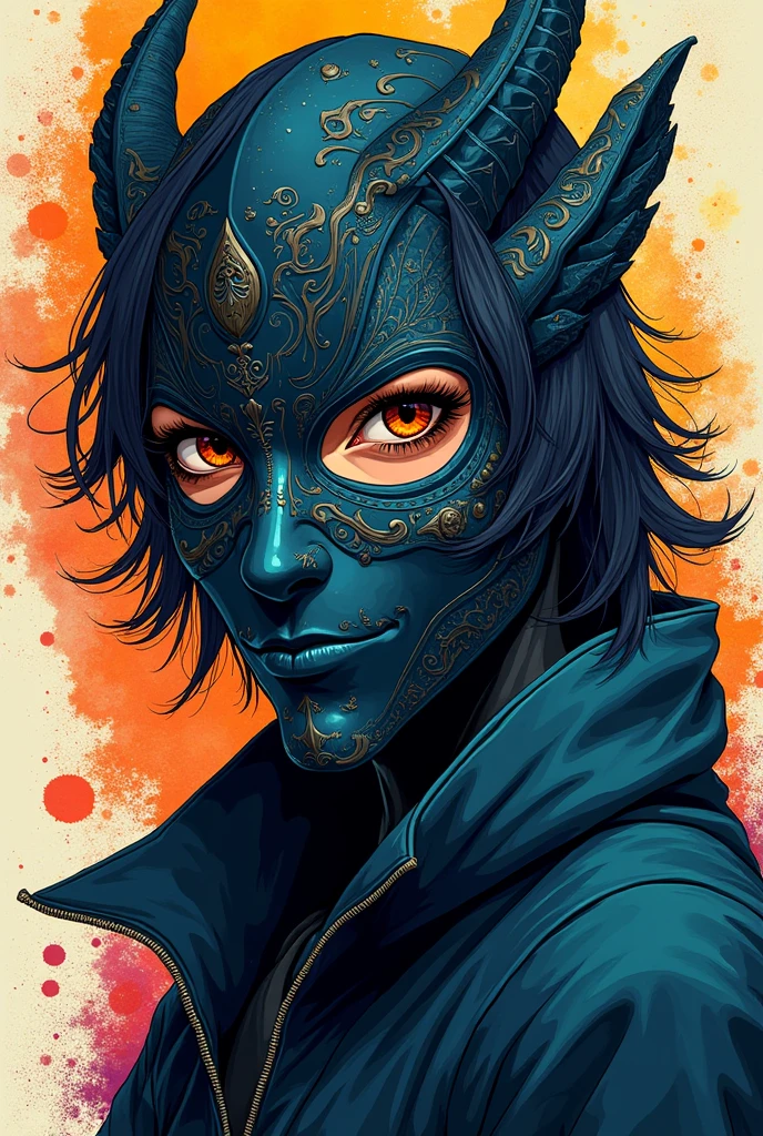Make a profile icon for a masked manga writer.