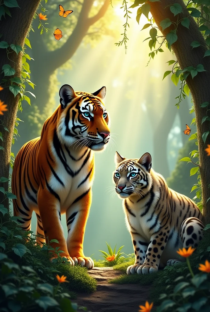 I want an image with endangered animals miranod in front