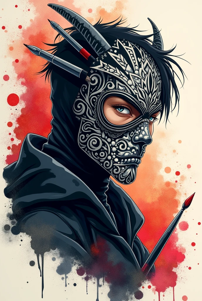 Make a profile icon for a masked manga writer.