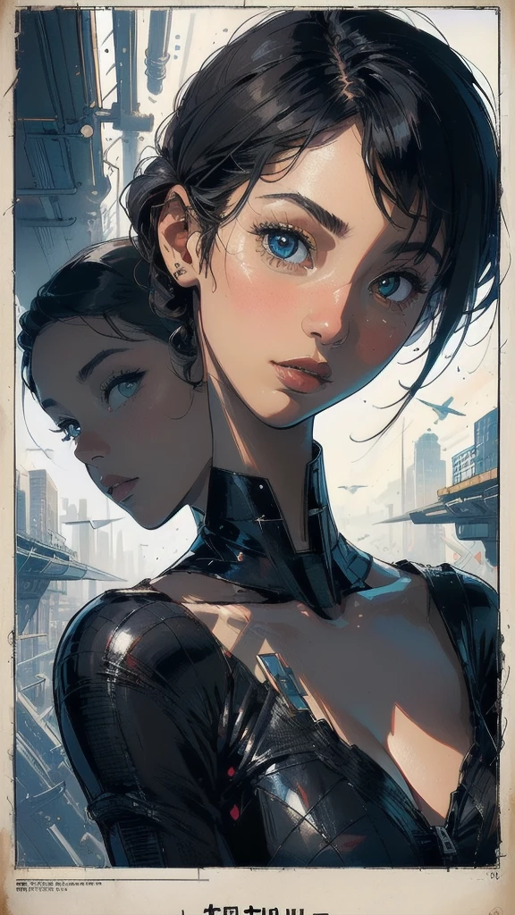 (((masterpiece, highest quality))),(((solo:1.2))),(((1girl:1.2))),32k wallpaper, very detailed, poster, vintage science fiction,(((((geometric cinematic movie poster))))), ((((bauhaus)))),(((abstract))),((((mid century modern)))),(((((portfolio))))),(((((Close-up))))),(((((bust up))))),((((more various angle)))),(((highlight))),((((heterochromia)))),(((complete. detailed face))),(((Extremely talented))),(((most complecated machine))),(((Overall colorfully))),((((((Absolutely simple background)))))),(((great black skin woman))),(((great Traveler)))