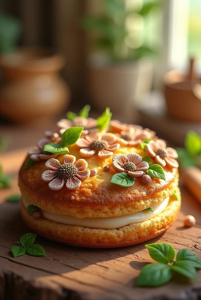 (photorealism:1.2), biscuit, fungus, fondant

