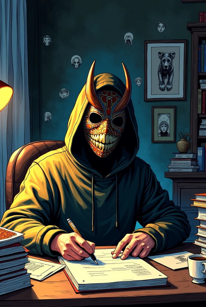 Make a profile icon for a masked manga writer.