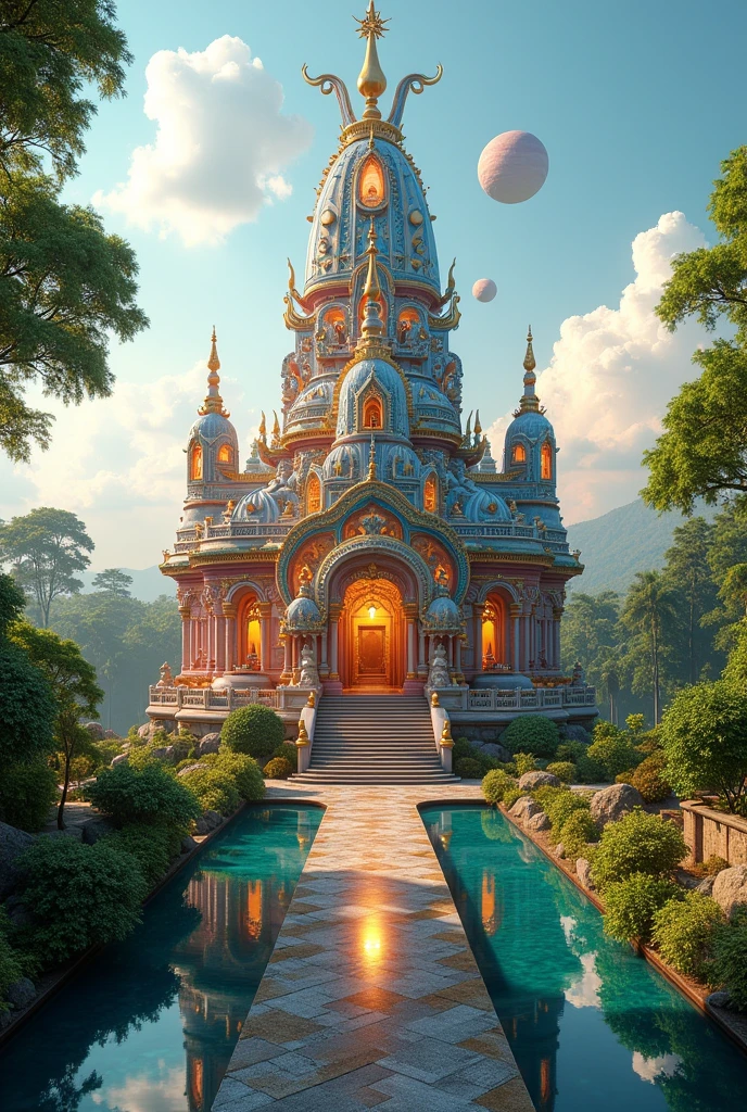 Unusual shaped temple, hindu architecture, cosmological right temple