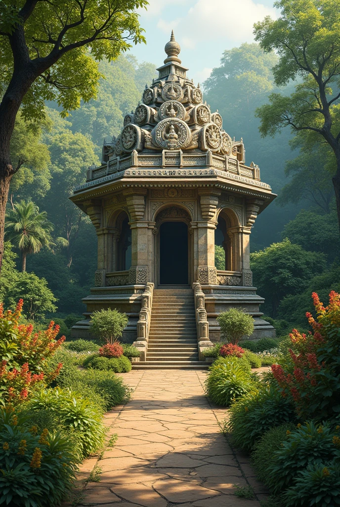 Pentagonal shaped temple, hindu architecture, cosmological right temple