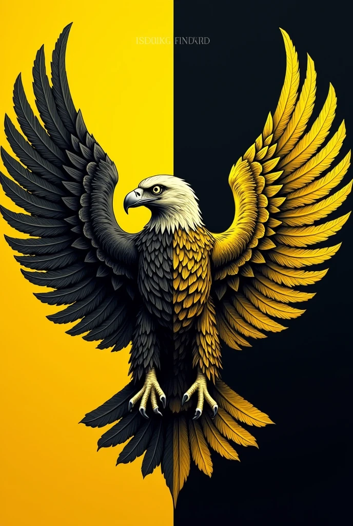 'first creat a" jersey shirt " were i can see the front with a color combination of half yellow and half black then put a tag name " BSBA " then drawing a Eagle behind the tag name only yellow and black color is used please a realistic one and fill the whole shirt of a head of a Eagle