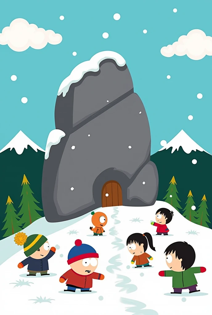 Bernal Rock in South Park style
