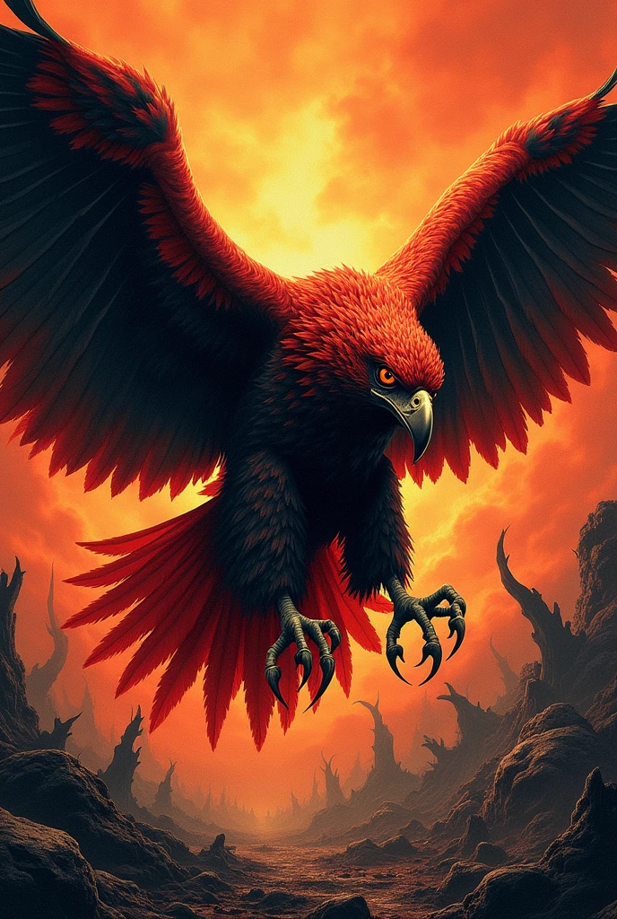 Scary Hell eagle tattoo