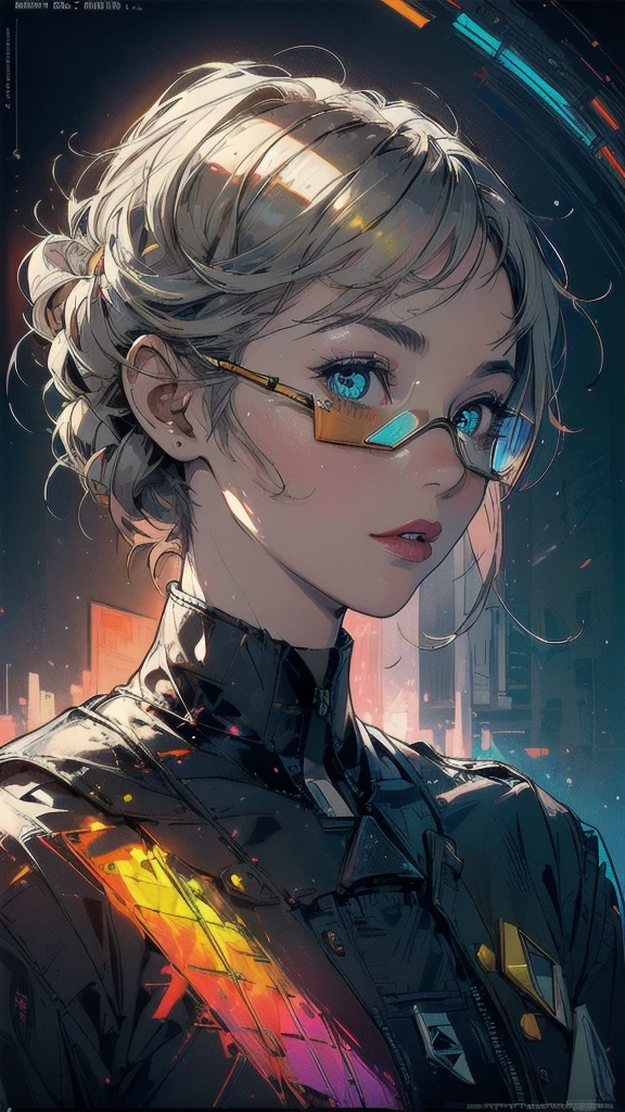 (((masterpiece, highest quality))),(((solo:1.2))),(((1girl:1.2))),32k wallpaper, very detailed, poster, vintage science fiction,(((((geometric cinematic movie poster))))), ((((bauhaus)))),(((abstract))),((((mid century modern)))),(((((portfolio))))),(((((Close-up))))),(((((bust up))))),((((more various angle)))),(((highlight))),((((heterochromia)))),(((complete. detailed face))),(((Extremely talented))),(((most complecated machine))),(((Overall colorfully))),((((((Absolutely simple background)))))),(((thermography thermal goggle equipment)))