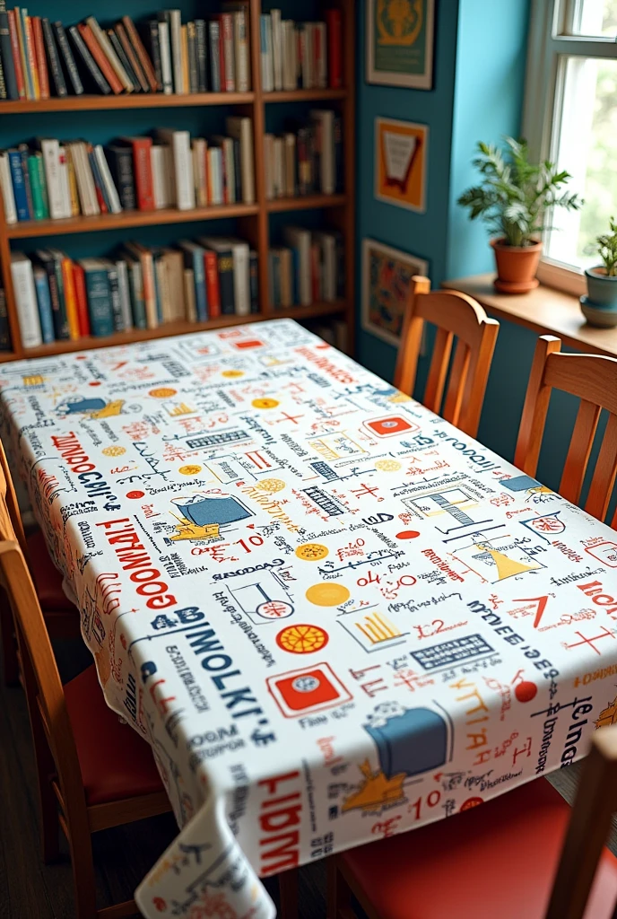 Design a tablecloth pattern with high school math formulas.


